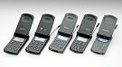 Motorola StarTAC models (left to right): 85, mr501, 70, 7868w, 3000.
